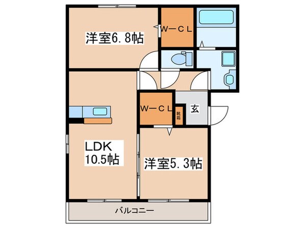 ベルシャイン厚木Ⅱの物件間取画像